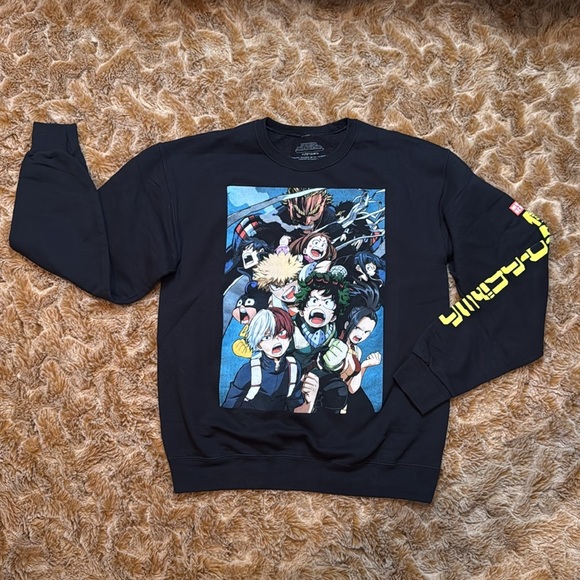 My Hero Academia Black Graphic Men’s Sweater size M - Picture 1 of 10